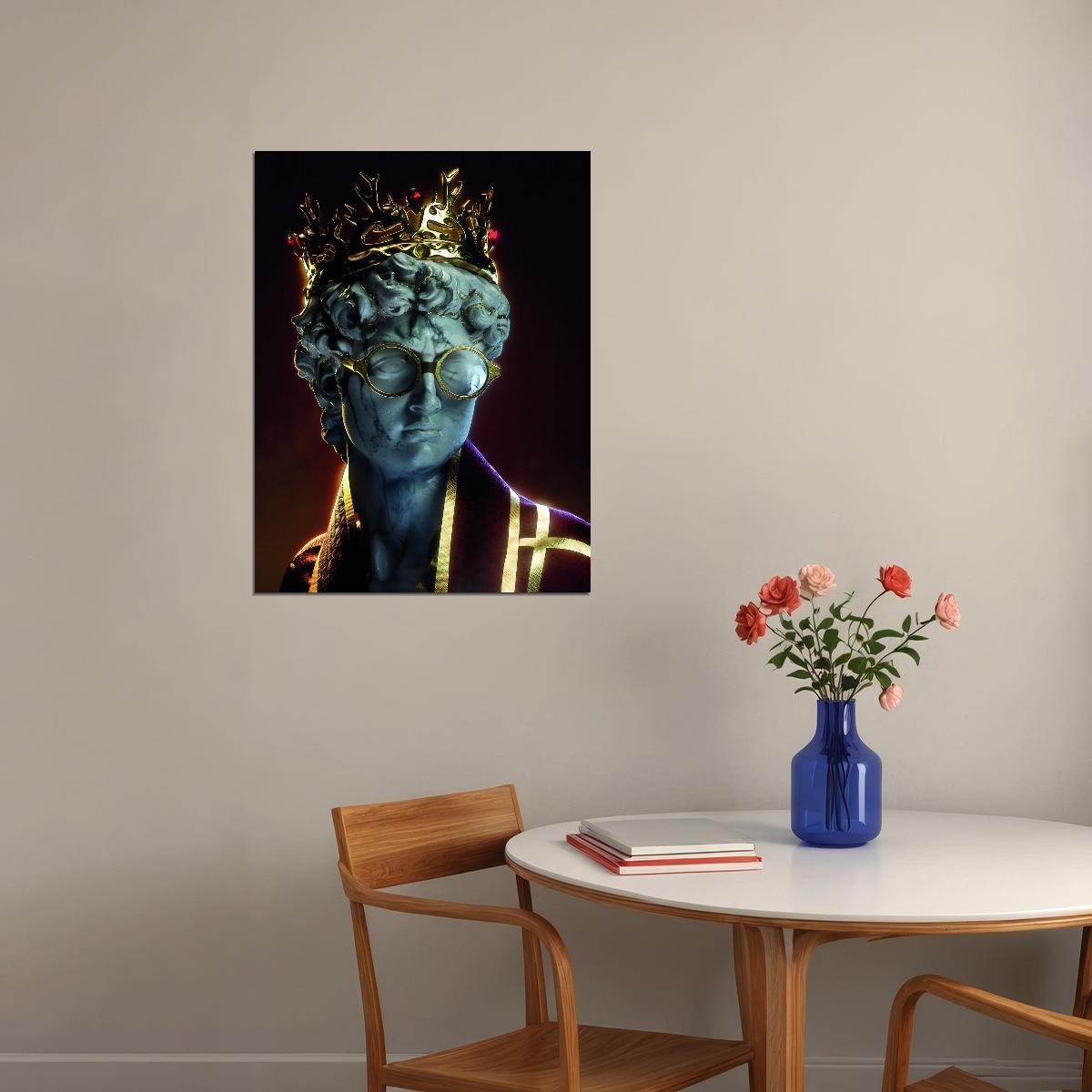 Michelangelo David Harry David Potter Statue Golden Sculpture Aesthetic Pop Art Modern Poster