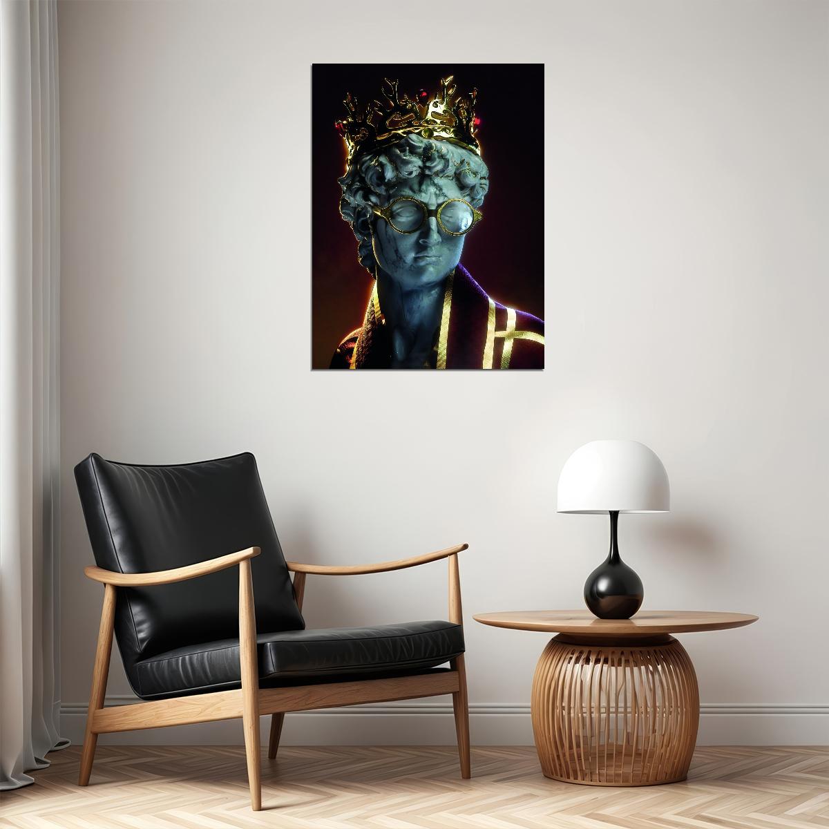 Michelangelo David Harry David Potter Statue Golden Sculpture Aesthetic Pop Art Modern Poster