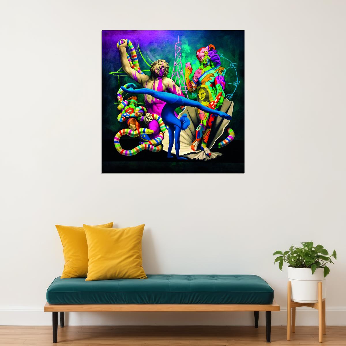 Bold Pop Art Surrealism Poster Iconic Brands Famous Characters Modern Pop Culture Artwork Pop Art Poster