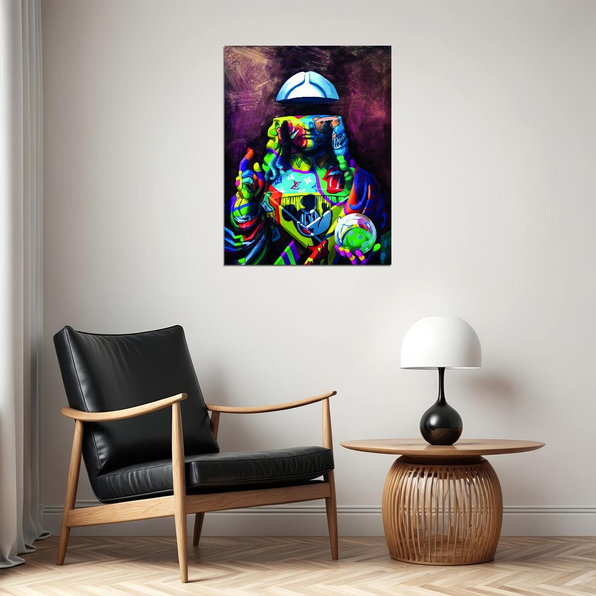 Jesus Street Graffiti Pop Art Poster Iconic Masterpiece Reimagined Bold Colors Modern Pop Culture