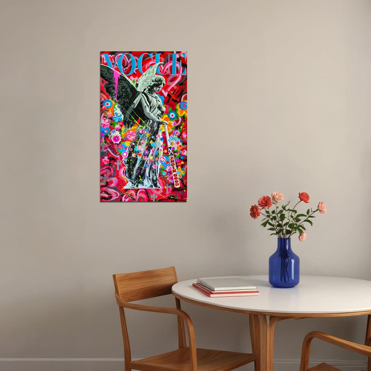 Abstract Street Angel Art Poster Graffiti Style Wall Decor Vibrant Entrepreneur Hustle Wall Art Modern Wall Print