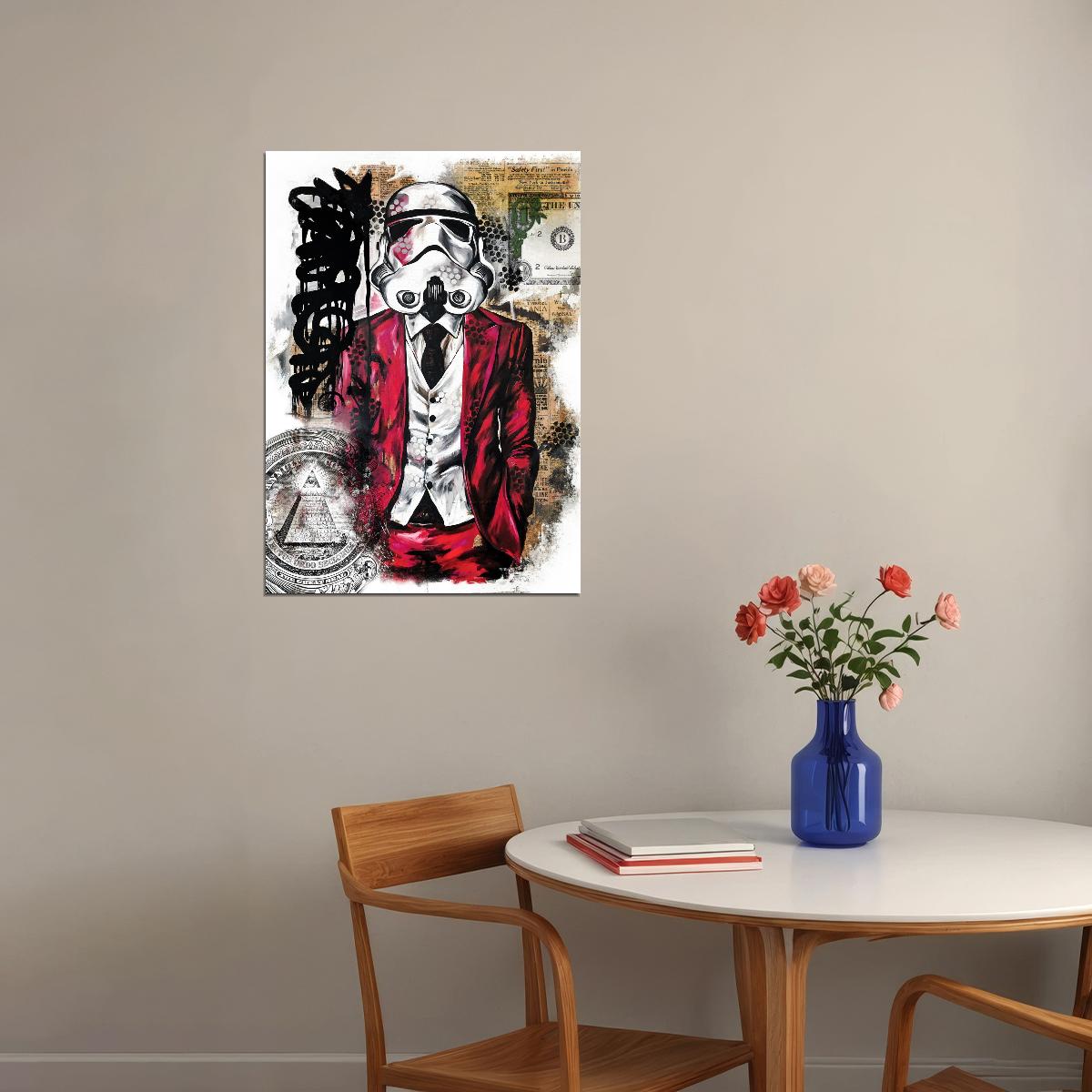 Star Wars Stormtrooper in Pink Suit Art Poster Graffiti Street Style Wall Decor Modern Swag Pop Art Motivational Wall Print