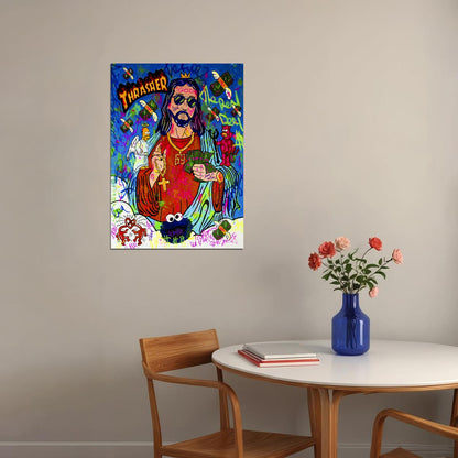 Graffiti Jesus Art Poster Colorful Religious Swag Wall Decor Modern Pop Art Motivational Wall Print