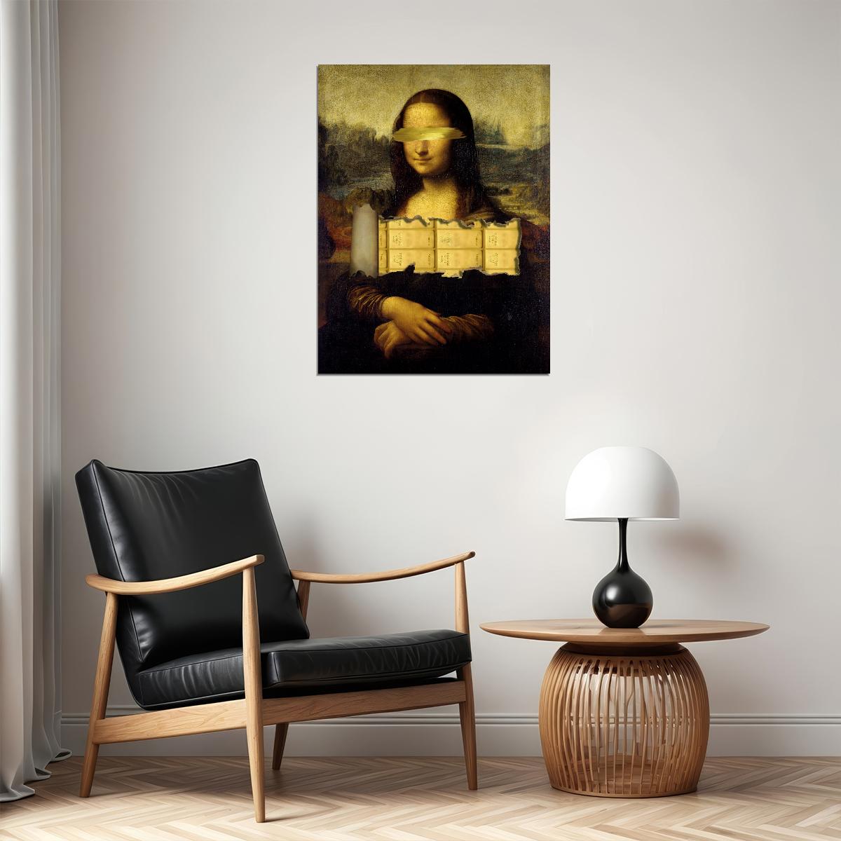 Mona Lisa Deconstructed Art Poster Bold Creative Wall Decor Modern Twist Classic Masterpiece Print