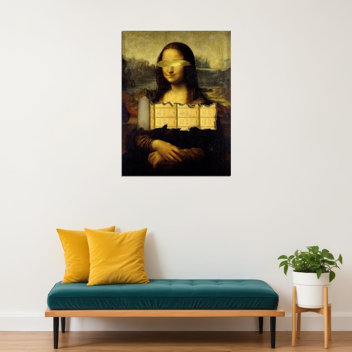 Mona Lisa Deconstructed Art Poster Bold Creative Wall Decor Modern Twist Classic Masterpiece Print