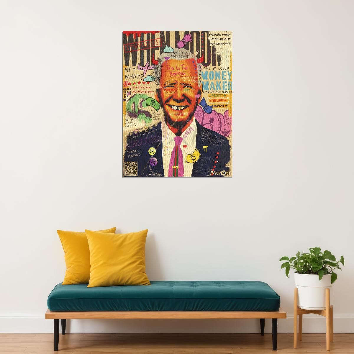 Joe Biden Graffiti Pop Art Poster Modern Political Tribute American President Wall Art Print