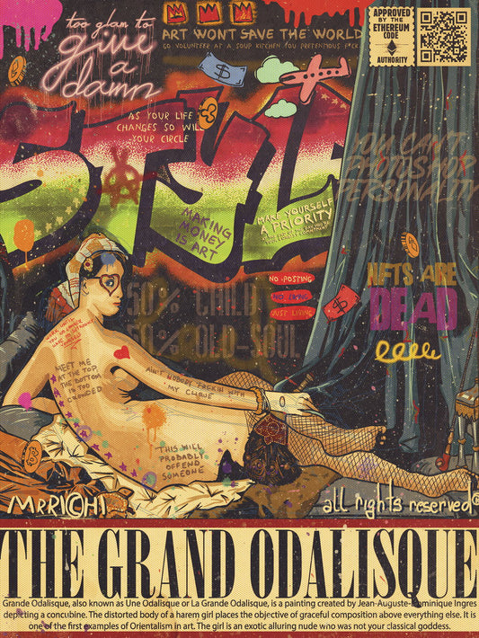 The Grand Odalisque Pop Art Poster Modern Graffiti Classic Art Tribute Street Art Print