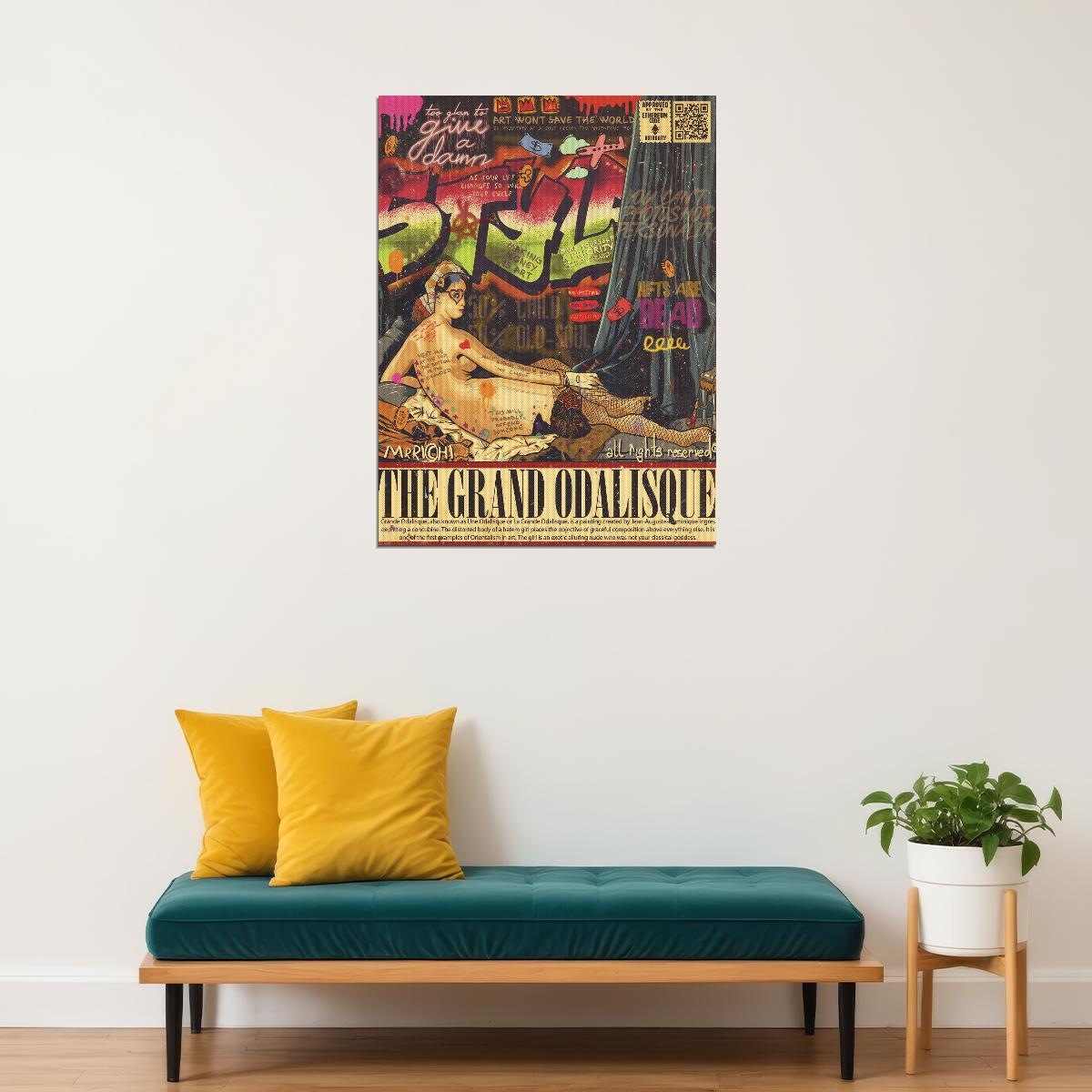 The Grand Odalisque Pop Art Poster Modern Graffiti Classic Art Tribute Street Art Print