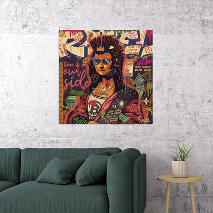 Punk Mona Lisa Pop Art Poster Graffiti Street Art Bitcoin Modern Rebel Tribute Print