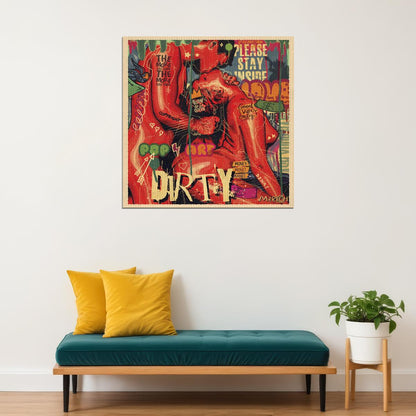 Dirty Love Pop Art Poster Graffiti Street Art Romantic Couple Modern Print