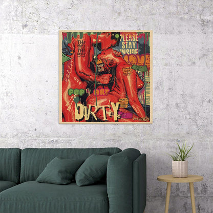 Dirty Love Pop Art Poster Graffiti Street Art Romantic Couple Modern Print