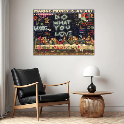 The Last Supper Jesus Pop Art Poster Graffiti Street Art Modern Religious Tribute Print