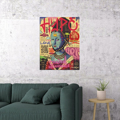 Hope Pop Art Poster Graffiti Street Art Love Symbol Modern Inspirational Print