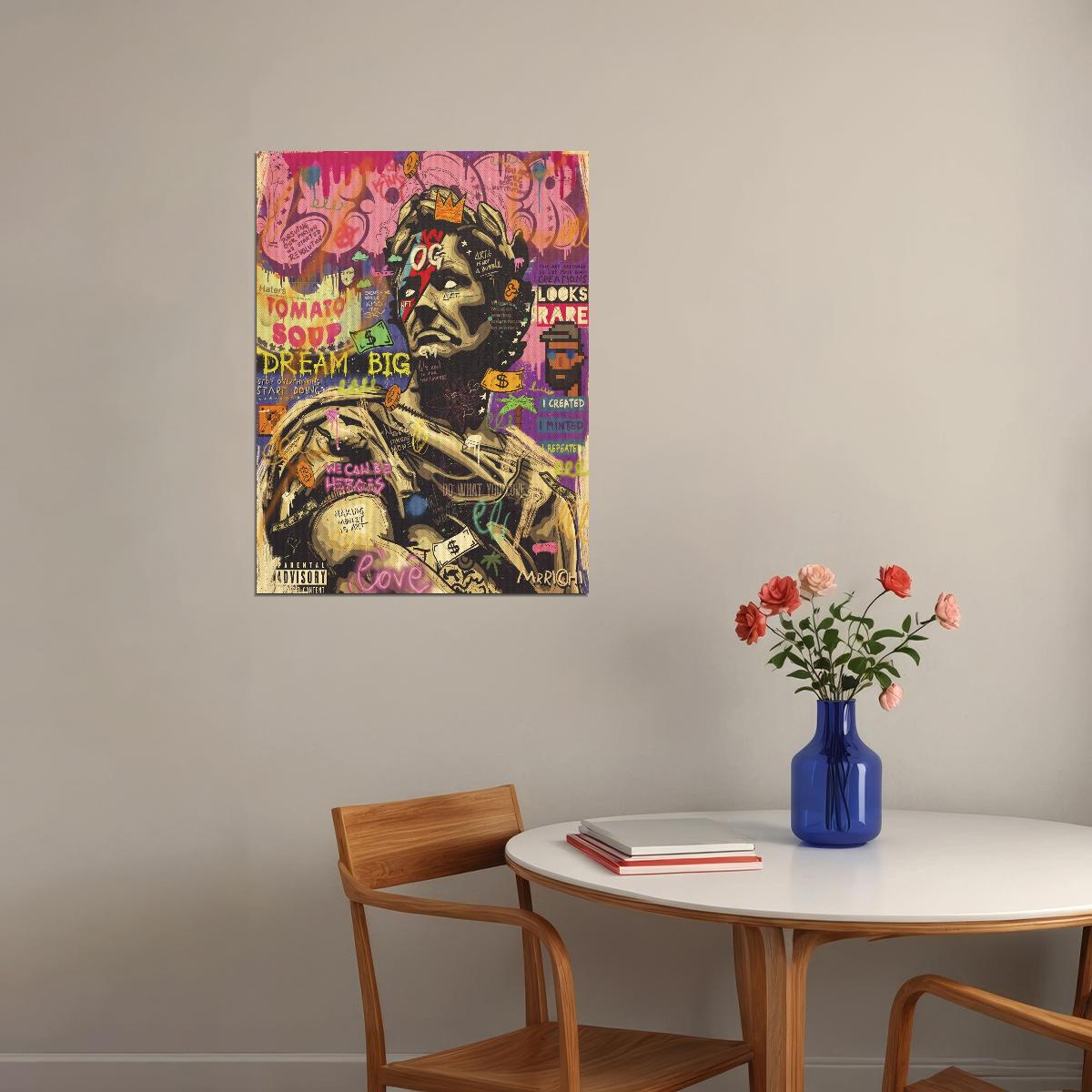 David Statue Pop Art Poster Graffiti Street Art Michelangelo Tribute Modern Classic Print