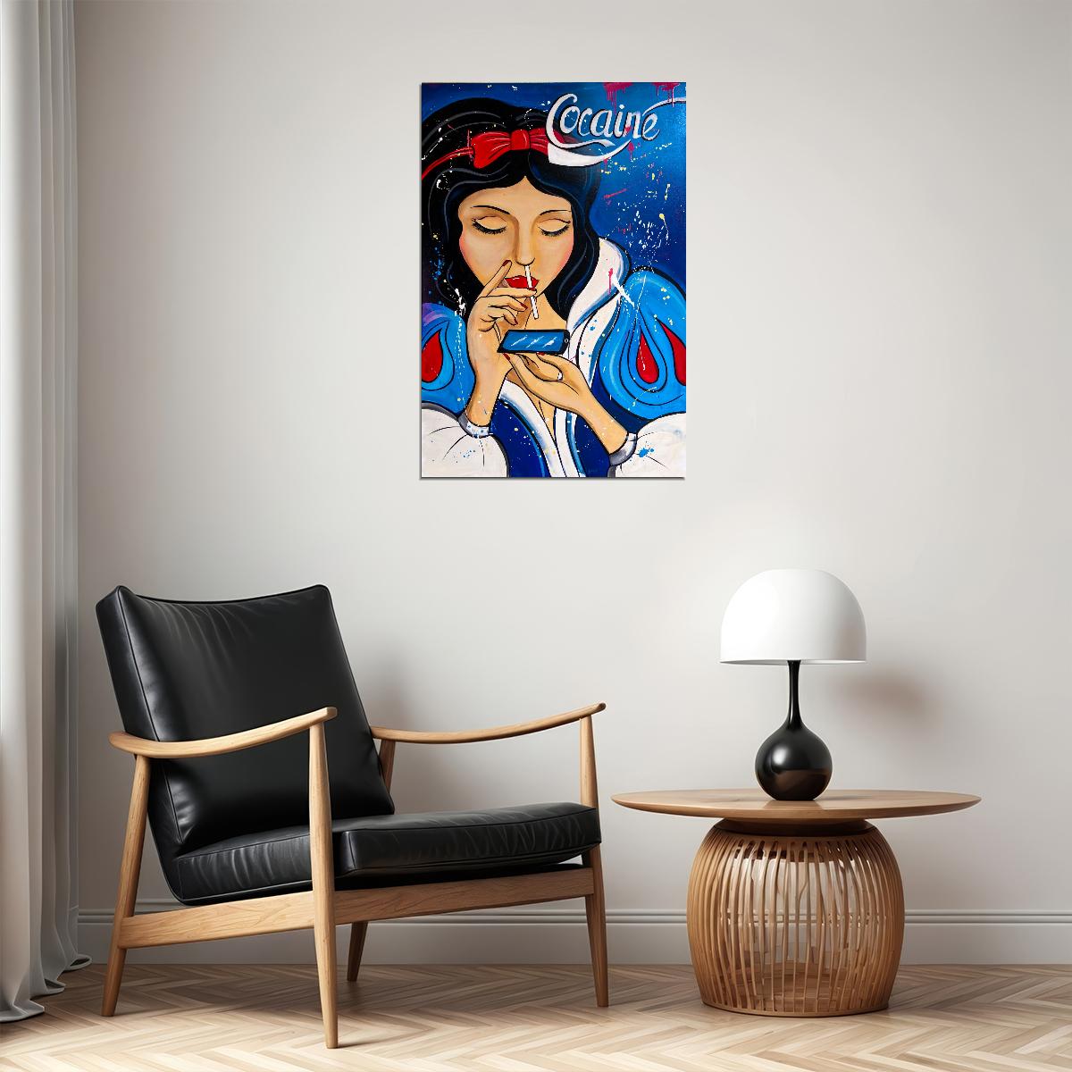 Snow White Cocaine Pop Art Poster Graffiti Street Art Controversial Fairy Tale Modern Print