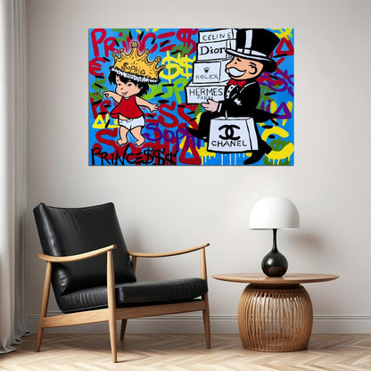 Richie Rich Pop Art Poster Graffiti Street Art Luxury Brands Dior Chanel Modern Satire Print