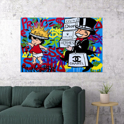 Richie Rich Pop Art Poster Graffiti Street Art Luxury Brands Dior Chanel Modern Satire Print