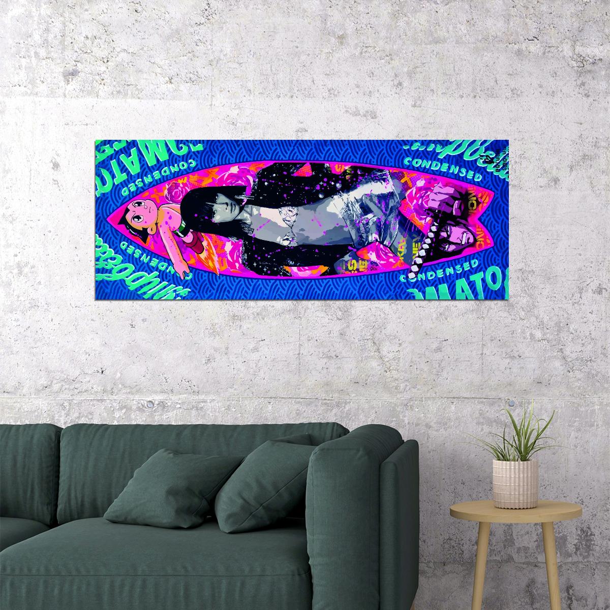 Neon Surreal Pop Art Poster Graffiti Street Art Colorful Modern Psychedelic Print