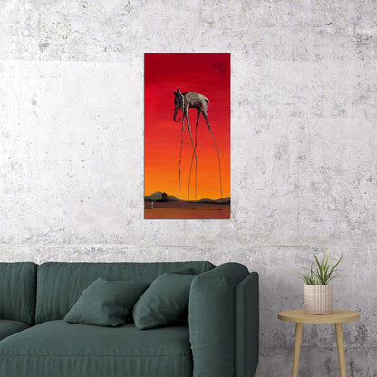 Elephant Salvador Dali Pop Art Poster Surrealist Long-Legged Animal Modern Tribute Print