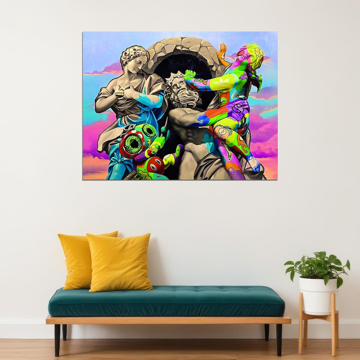 Classical Sculpture Pop Art Poster Graffiti Street Art Colorful Modern Digital Twist Print