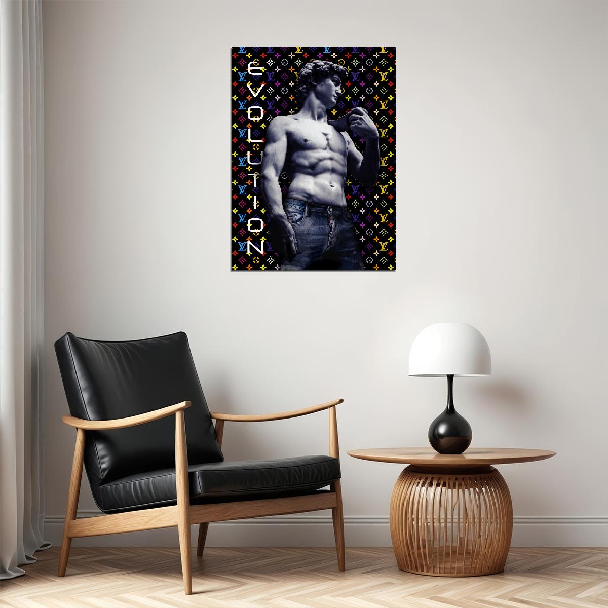 David Sculpture Evolution Pop Art Poster Graffiti Street Art Michelangelo Modern Tribute Print