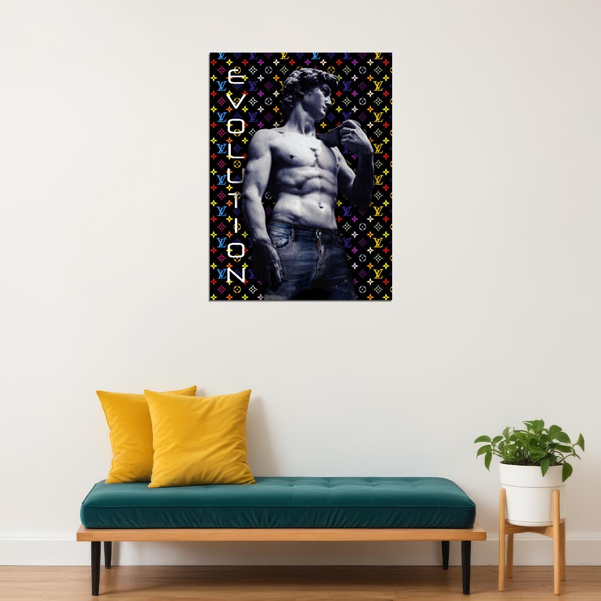 David Sculpture Evolution Pop Art Poster Graffiti Street Art Michelangelo Modern Tribute Print