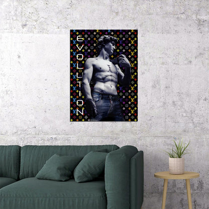 David Sculpture Evolution Pop Art Poster Graffiti Street Art Michelangelo Modern Tribute Print