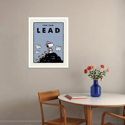 You Can Lead Snoopy Leads the Way Kids Poster Motivational Leadership Peanuts Wall Print for Children