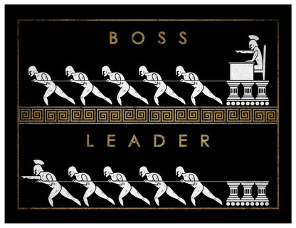 Boss vs Leader Comparison Poster Inspirational Leadership and Hierarchy Office Wall Art Print