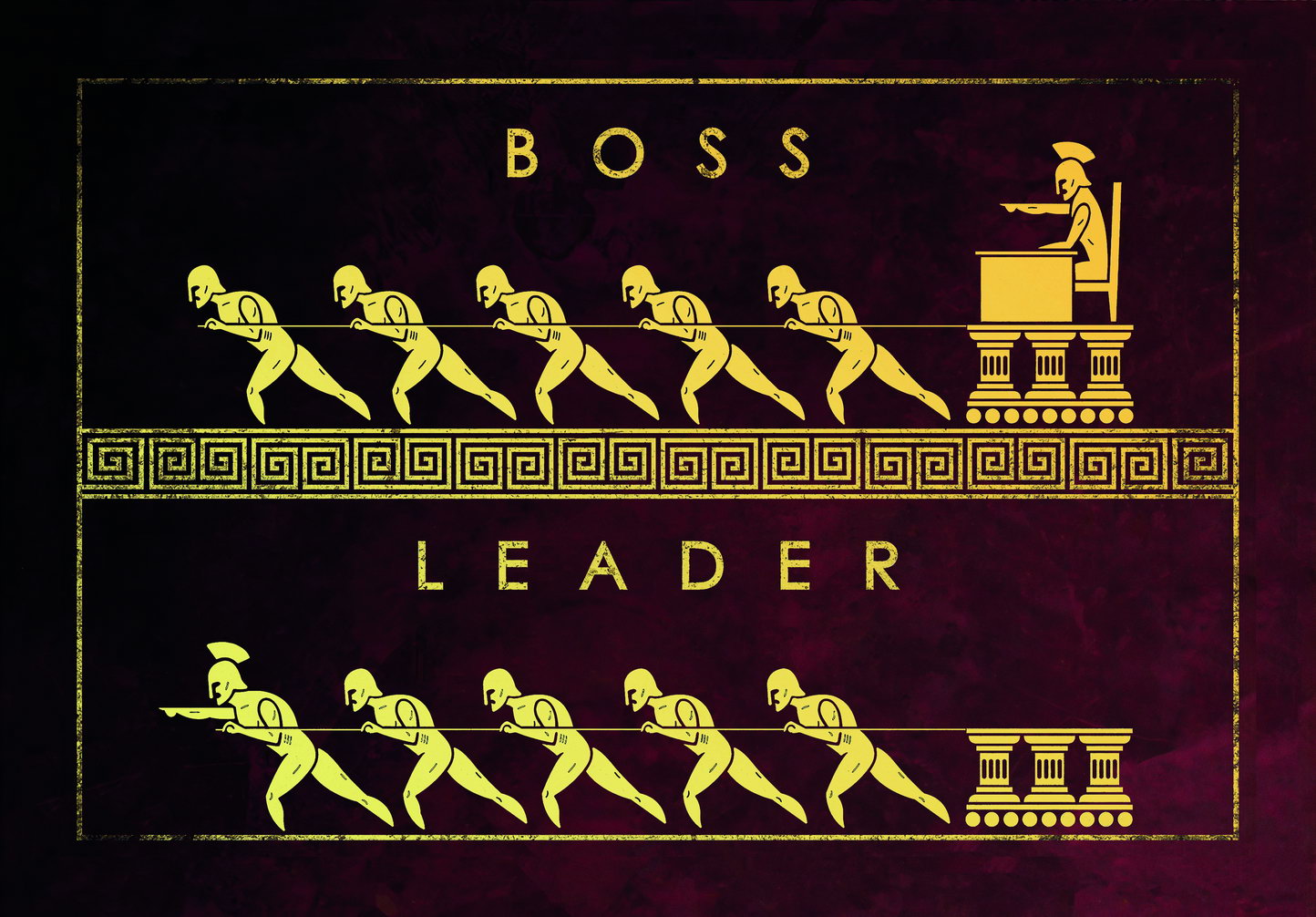 Boss vs Leader Pyramid Art Poster Leadership and Hierarchy Motivational Wall Decor for Success Enthusiasts Office Wall Art Print