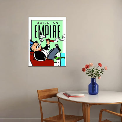 Build an Empire Monopoly Art Poster Success and Ambition Wall Decor with Iconic Imagery Modern Office Wall Art for Visionaries