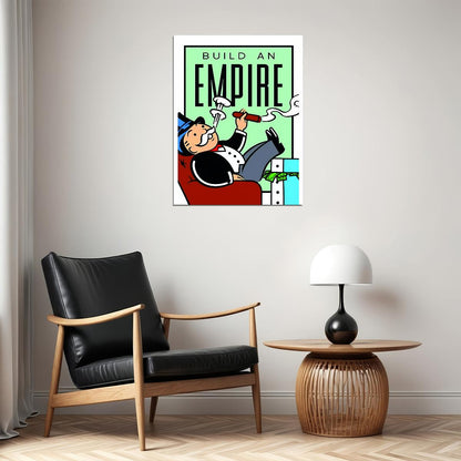 Build an Empire Monopoly Art Poster Success and Ambition Wall Decor with Iconic Imagery Modern Office Wall Art for Visionaries