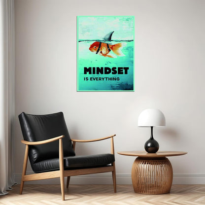 Mindset Is Everything Art Poster Motivational Wall Decor with Inspirational Message and Creative Design Office Wall Art Print