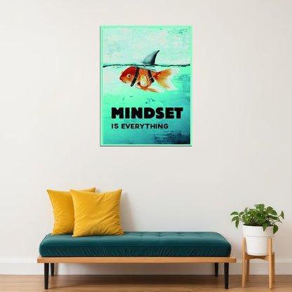 Mindset Is Everything Art Poster Motivational Wall Decor with Inspirational Message and Creative Design Office Wall Art Print