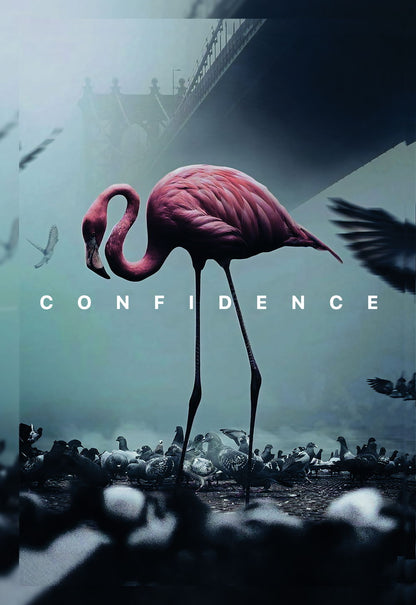 Confidence Flamingo Art Poster Minimalist and Elegant Wall Decor Featuring Modern Aesthetic for Home or Office Wall Art Print