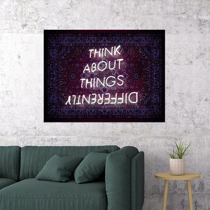 Think About Things Differently Art Poster Creative Wall Decor Featuring Unique and Thoughtful Design Modern Office Wall Art Print