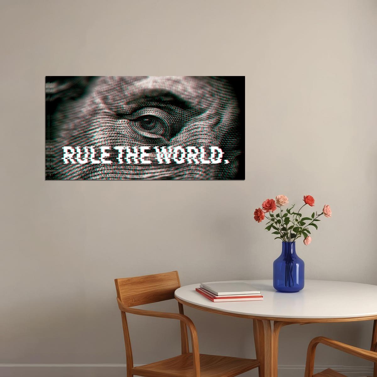 Rule the World Eye Art Poster Modern Wall Decor Featuring Motivational and Powerful Design Perfect for Office or Study Wall Art Print