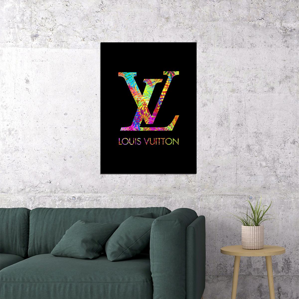 Louis Vuitton Logo Art Poster Vibrant Luxury Fashion Wall Decor Colorful Designer Modern Artistic Office Wall Art Print