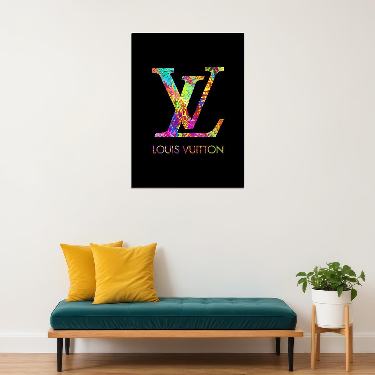 Louis Vuitton Logo Art Poster Vibrant Luxury Fashion Wall Decor Colorful Designer Modern Artistic Office Wall Art Print