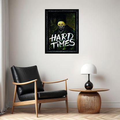 Hard Times Skull Art Poster Dark Gothic Wall Decor Motivational Artistic Unique Modern Alternative Style Wall Art Print