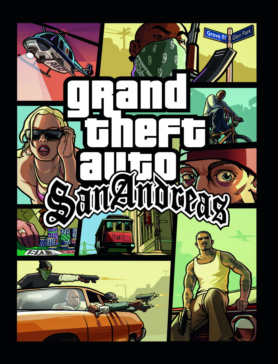 Grand Theft Auto San Andreas Video Game Poster Rockstar Action Adventure Wall Decor Open World Gaming Wall Print