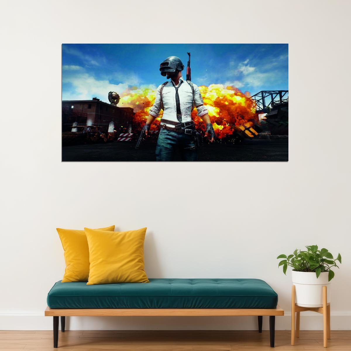 PUBG Battlegrounds Video Game Poster Tactical Shooter Wall Decor Multiplayer Battle Royale Gaming Wall Print