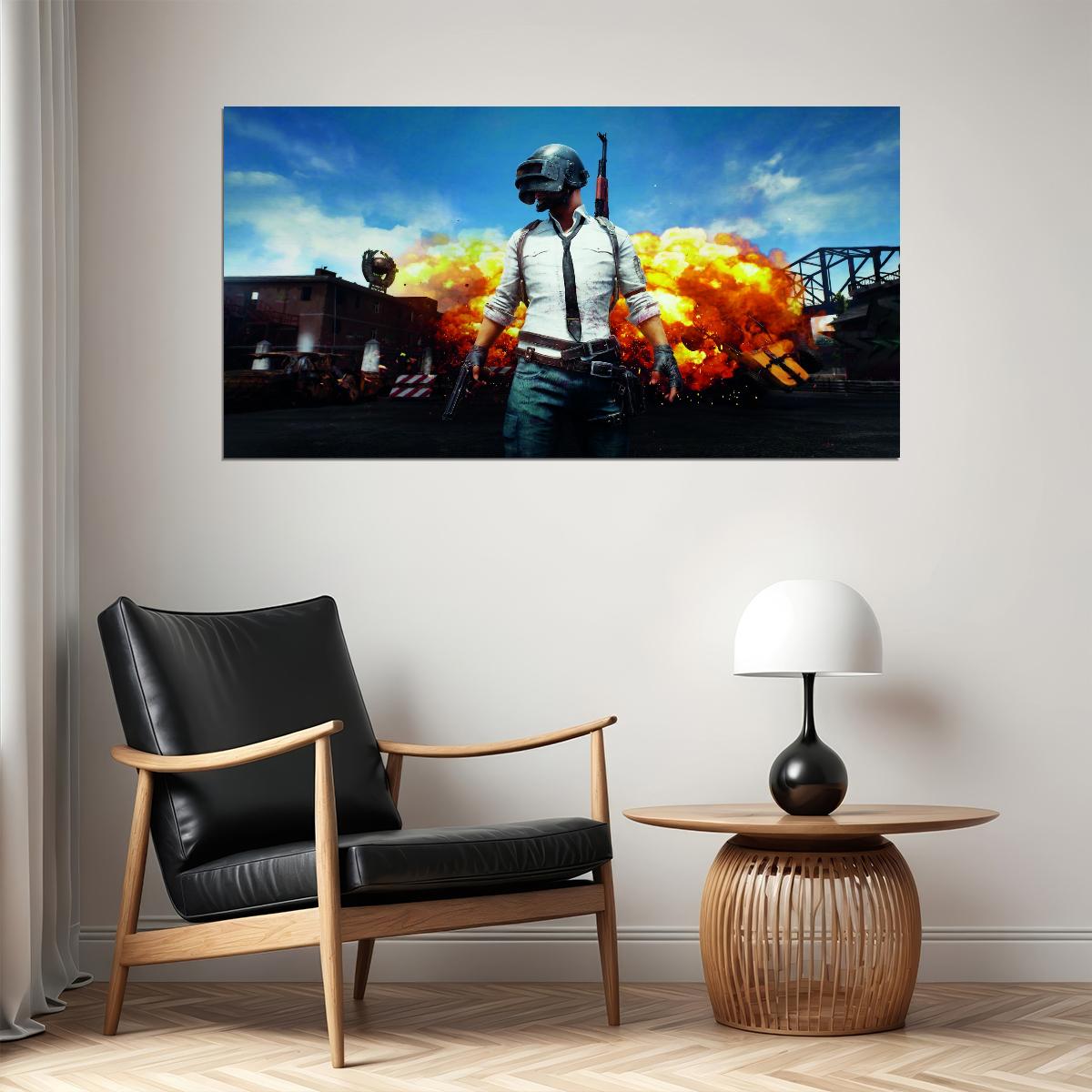 PUBG Battlegrounds Video Game Poster Tactical Shooter Wall Decor Multiplayer Battle Royale Gaming Wall Print