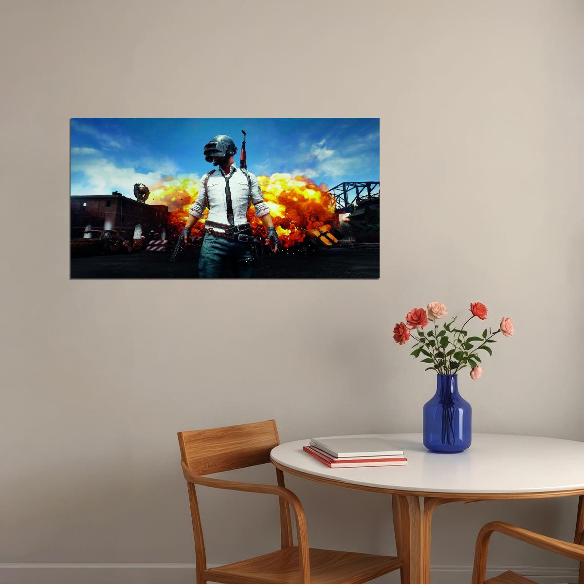 PUBG Battlegrounds Video Game Poster Tactical Shooter Wall Decor Multiplayer Battle Royale Gaming Wall Print