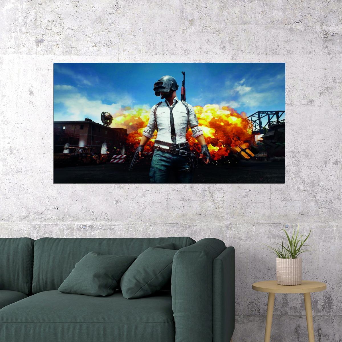 PUBG Battlegrounds Video Game Poster Tactical Shooter Wall Decor Multiplayer Battle Royale Gaming Wall Print