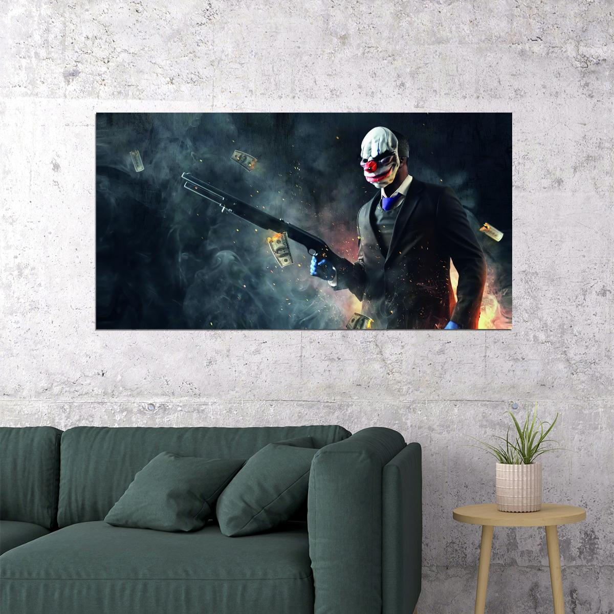 Joker Video Game Poster Iconic Dark Villain Wall Decor Gaming Artwork Comic Style Epic Wall Print