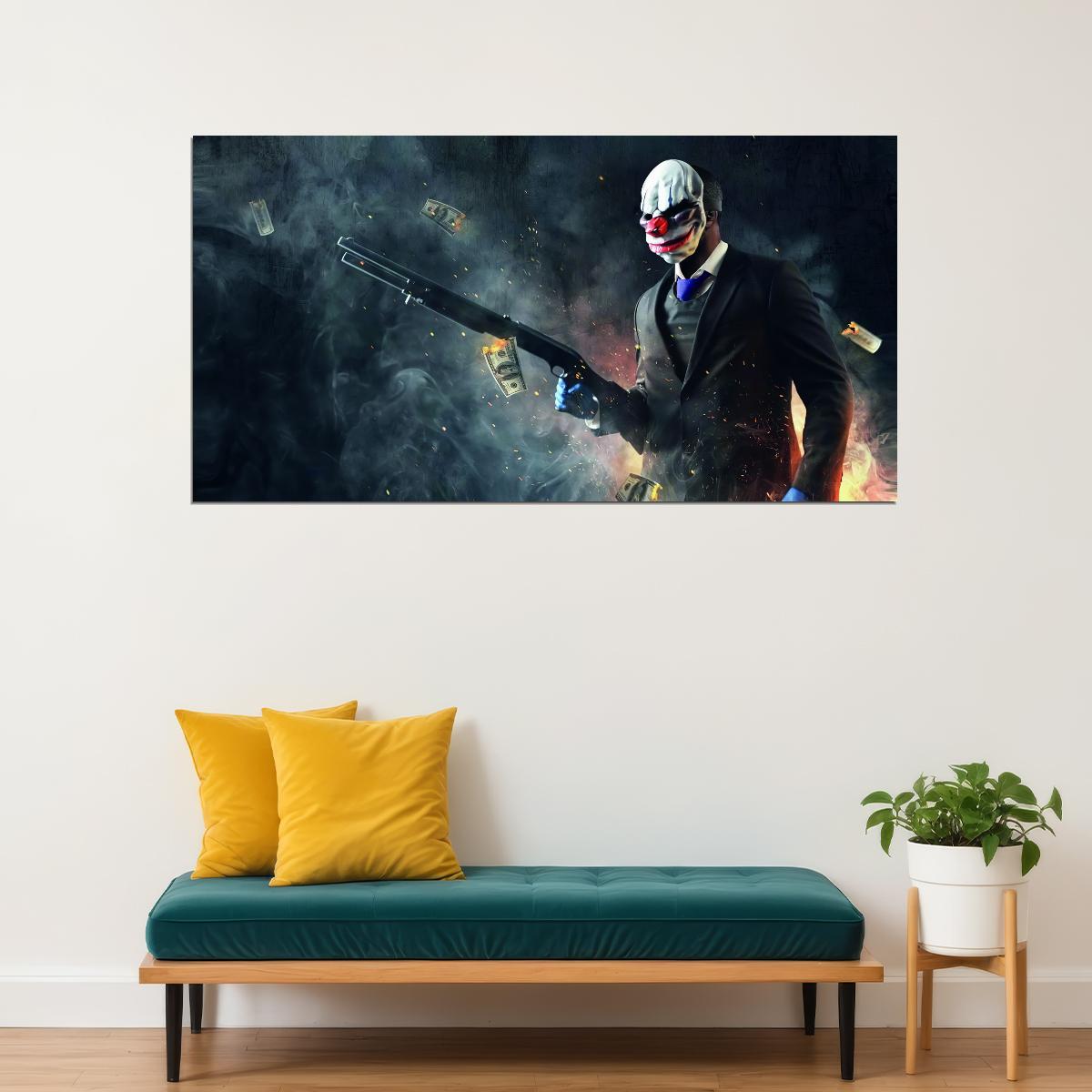 Joker Video Game Poster Iconic Dark Villain Wall Decor Gaming Artwork Comic Style Epic Wall Print