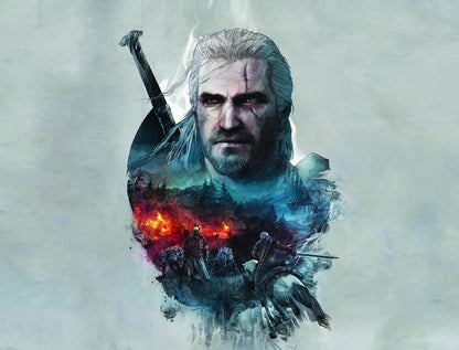 The Witcher Geralt Video Game Poster Fantasy Adventure Wall Decor Monster Hunter RPG Gaming Artwork Wall Print