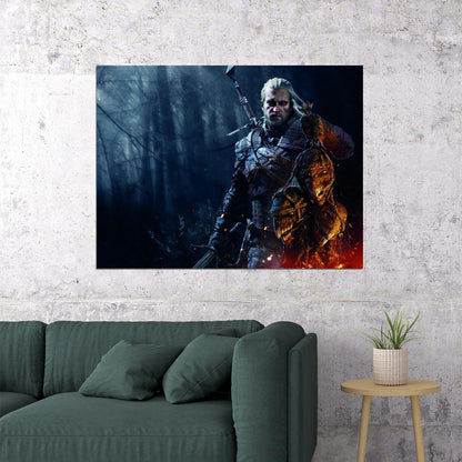 The Witcher 3 Video Game Poster Geralt Fantasy RPG Wall Decor Epic Adventure Gaming Artwork Wall Print