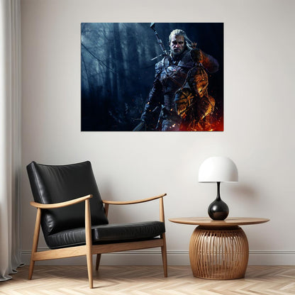 The Witcher 3 Video Game Poster Geralt Fantasy RPG Wall Decor Epic Adventure Gaming Artwork Wall Print